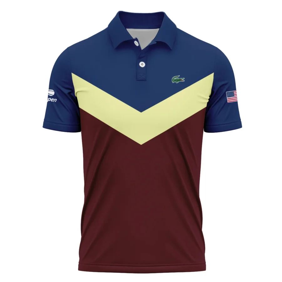 Lacoste US Open Tennis Blue Red Yellow Background Polo Shirt Style Classic