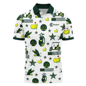 Golf Pattern Green Cleveland Golf Masters Tournament Zipper Polo Shirt All Over Prints QTMT180724A1CLZPL