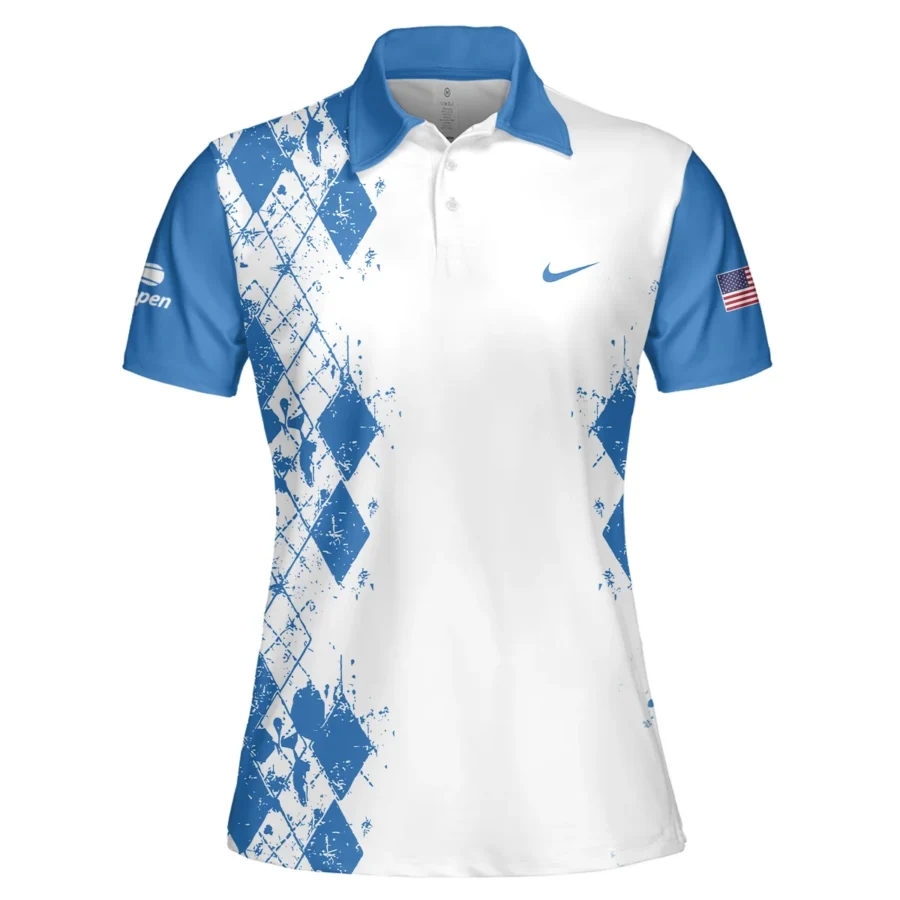 Blue Color Sport Tennis Nike US Open Tennis Short Polo Shirt All Over Prints QTUSTM26724A3NKPL