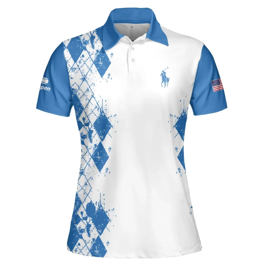 Blue Color Sport Tennis Ralph Lauren US Open Tennis Short Polo Shirt All Over Prints QTUSTM26724A3RLPL