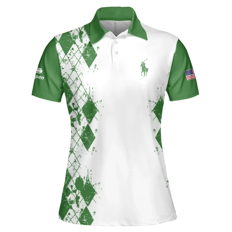 Green Color Sport Tennis Ralph Lauren US Open Tennis Short Polo Shirt All Over Prints QTUSTM26724A3RLPL