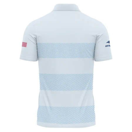 US Open Tennis Light Blue Background Line Lacoste Polo Shirt Style Classic