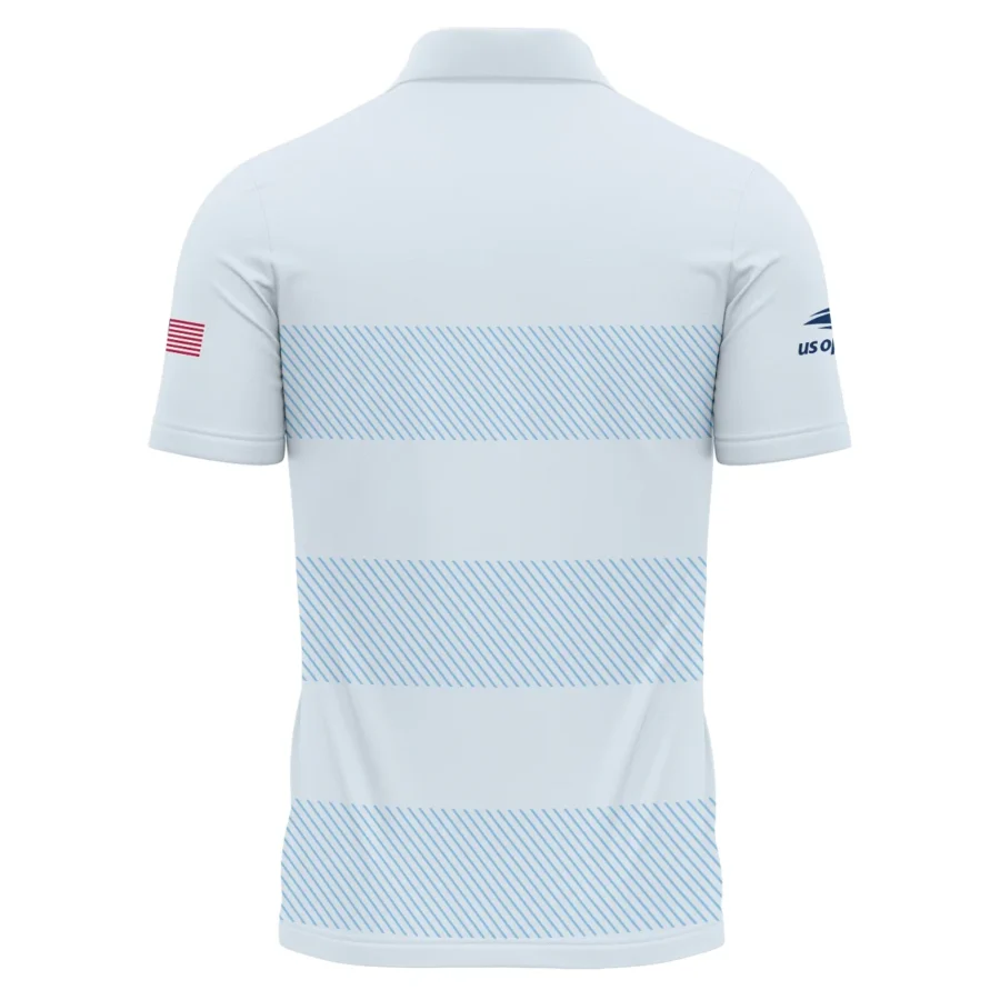 US Open Tennis Light Blue Background Line Lacoste Polo Shirt Style Classic