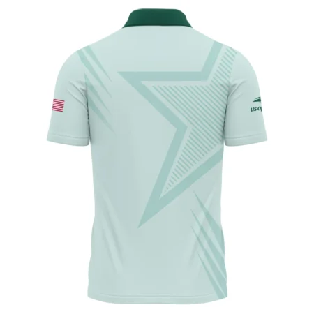 US Open Tennis Adidas Green Pastel Background Star Line Pattern Polo Shirt Style Classic