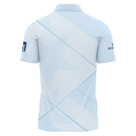 Light Blue Color Rolex Masters Tournament Zipper Polo Shirt All Over Prints QTMT2407A1ROXZPL