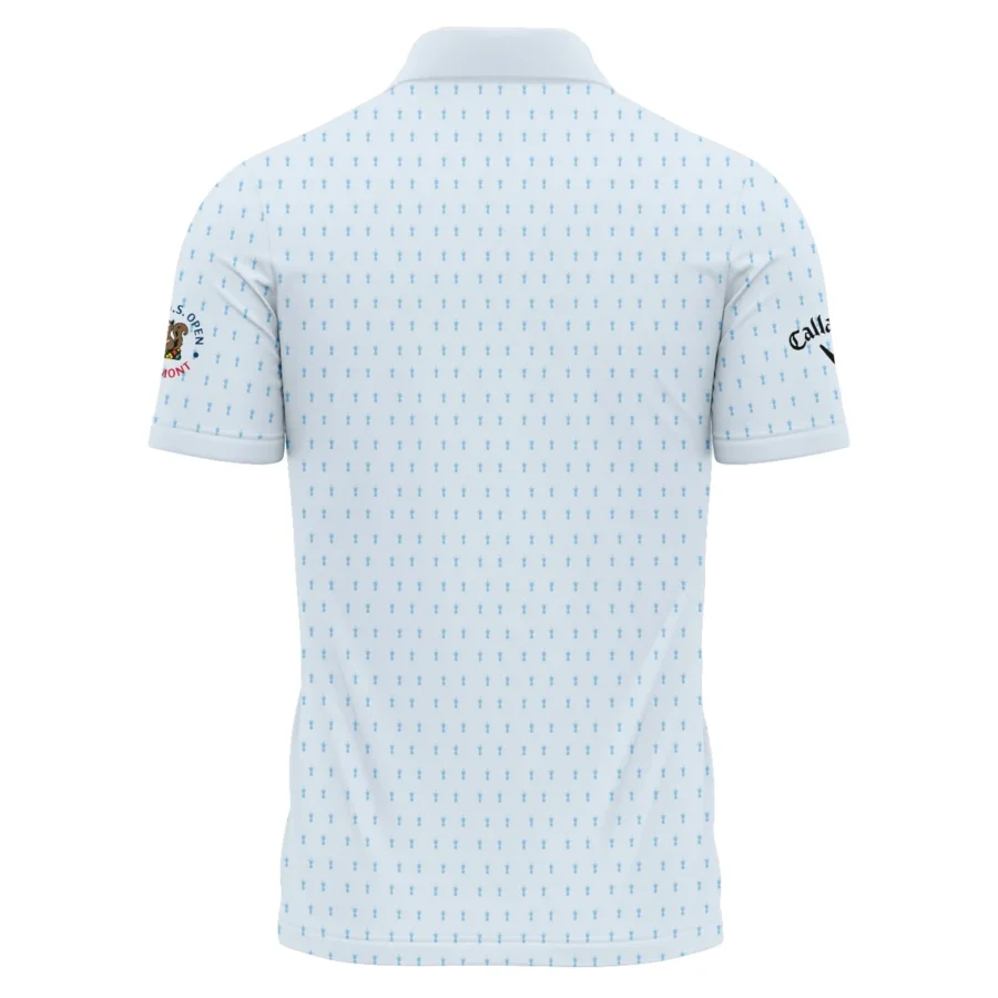 Special Release Light Blue Callaway 125th U.S. Open Oakmont Zipper Polo Shirt All Over Prints QTUSM8724A2CLWZPL