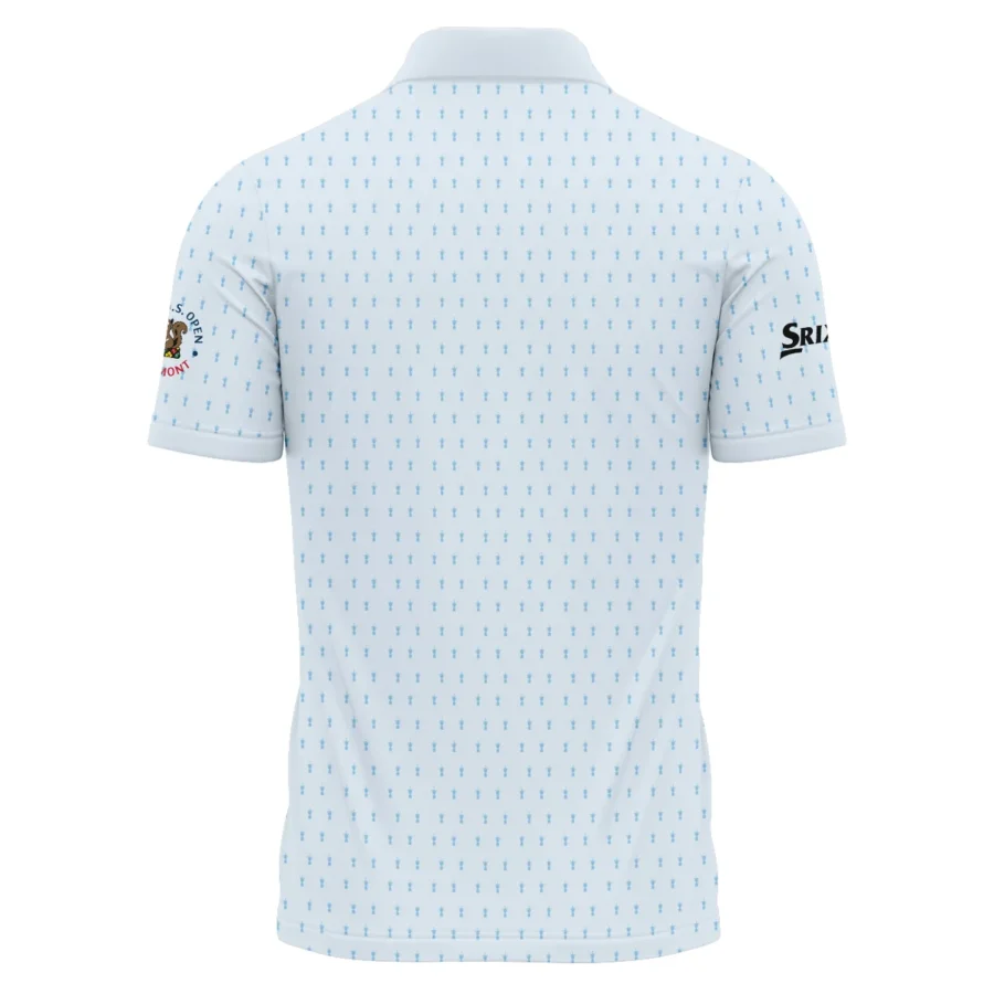 Special Release Light Blue Srixon Golf 125th U.S. Open Oakmont Zipper Polo Shirt All Over Prints QTUSM8724A2SRZPL