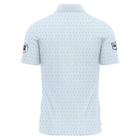 Special Release Light Blue Wilson Staff Golf 125th U.S. Open Oakmont Zipper Polo Shirt All Over Prints QTUSM8724A2WSZPL