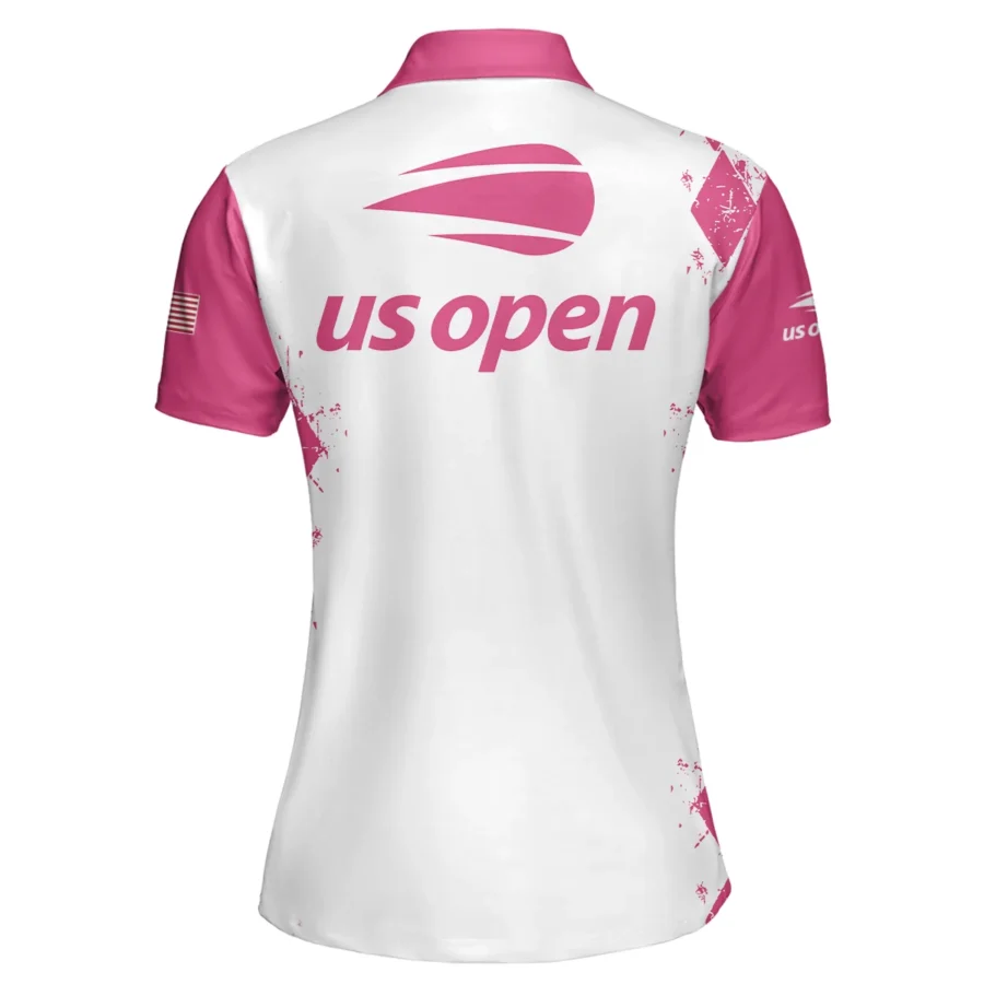 Pink Color Sport Tennis Nike US Open Tennis Short Polo Shirt All Over Prints QTUSTM26724A3NKPL