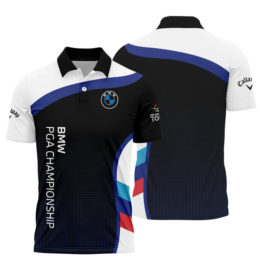 Polo Shirt Callaway BMW PGA Championship Black Background Halftone Blue Red HOBMW110724A01CLWPL