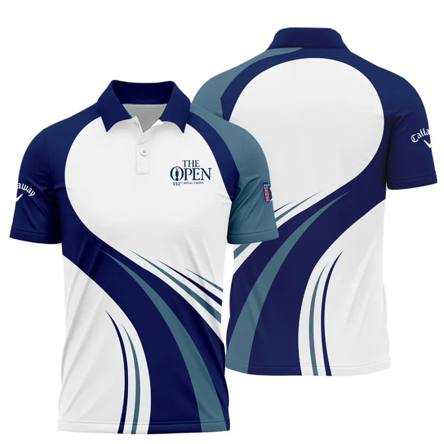 Callaway 152nd Open Championship White Mostly Desaturated Dark Blue Performance Polo Shirt All Over Prints HOTOP270624A02CLWPL