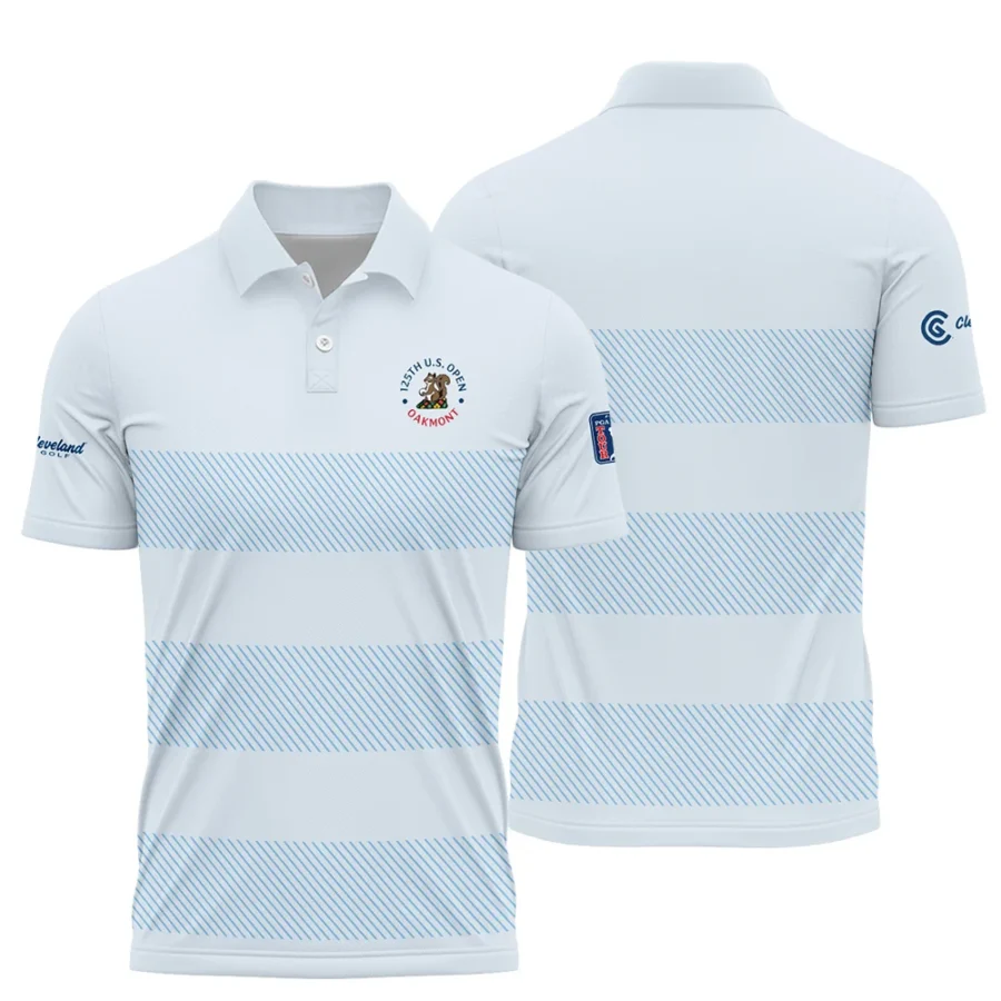 Polo Shirt Cleveland Golf 125th US Open Championship Light Blue Background Line Blue HOUSG120724A02CLEPL