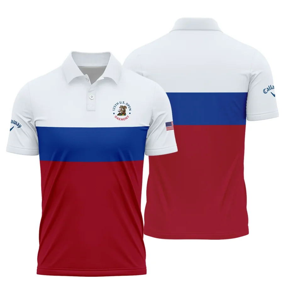 Polo Shirt Callaway 125th US Open Oakmont Blue Red Very Pale Blue Pattern HOUSG130724A01CLWPL