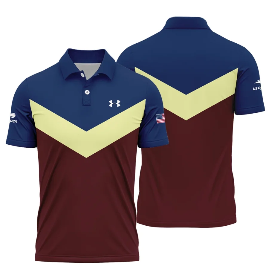 Under Armour US Open Tennis Blue Red Yellow Background Polo Shirt Style Classic