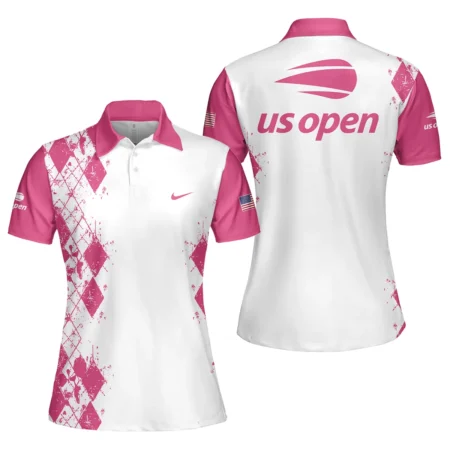 Pink Color Sport Tennis Nike US Open Tennis Short Polo Shirt All Over Prints QTUSTM26724A3NKPL