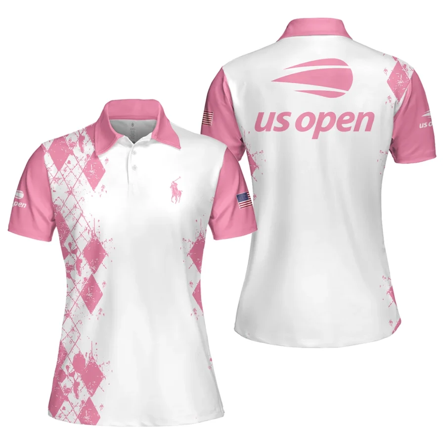 Light Pink Color Sport Tennis Ralph Lauren US Open Tennis Short Polo Shirt All Over Prints QTUSTM26724A3RLPL