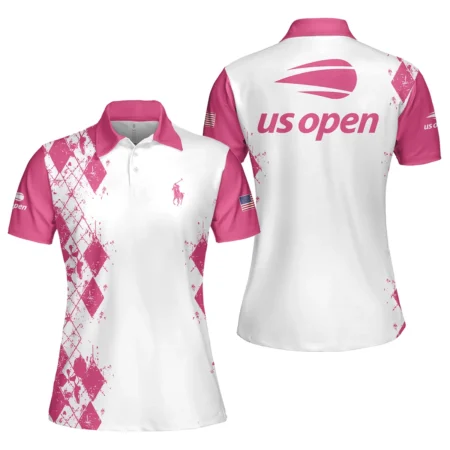 Pink Color Sport Tennis Ralph Lauren US Open Tennis Short Polo Shirt All Over Prints QTUSTM26724A3RLPL