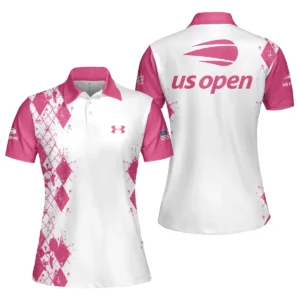 Light Pink Color Sport Tennis Under Armour US Open Tennis Short Polo Shirt All Over Prints QTUSTM26724A3UAPL