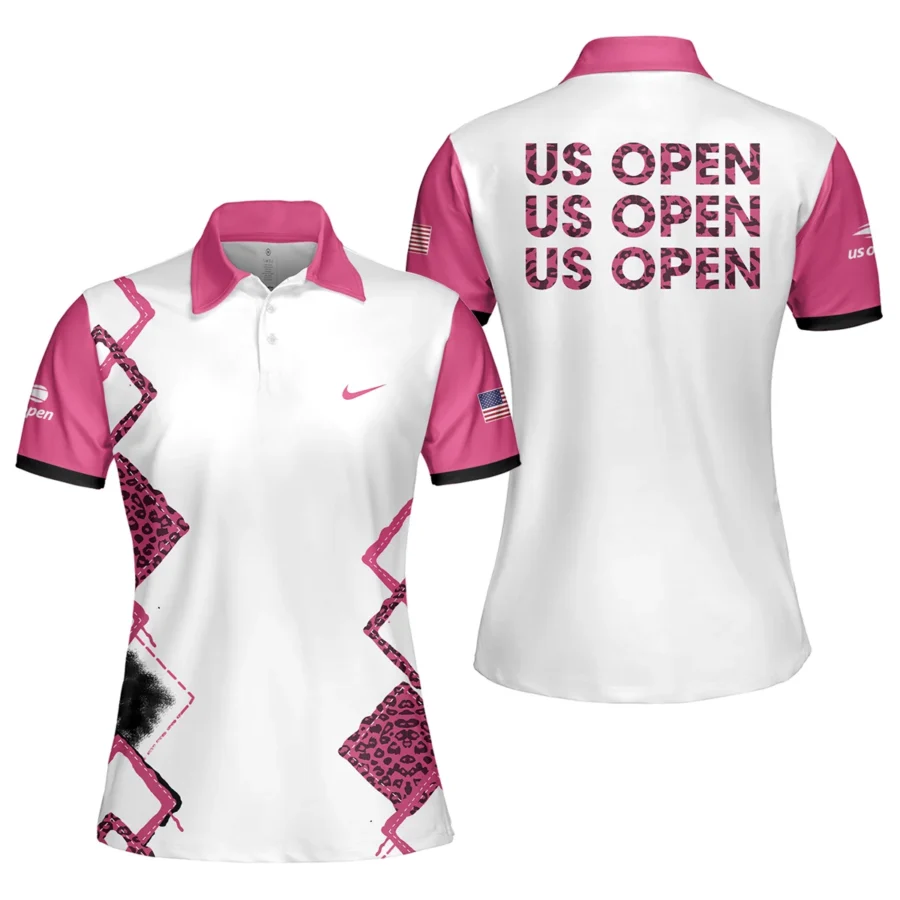 Pink Color Sport Tennis Nike US Open Tennis Short Polo Shirt All Over Prints QTUSTM26724A4NKPL