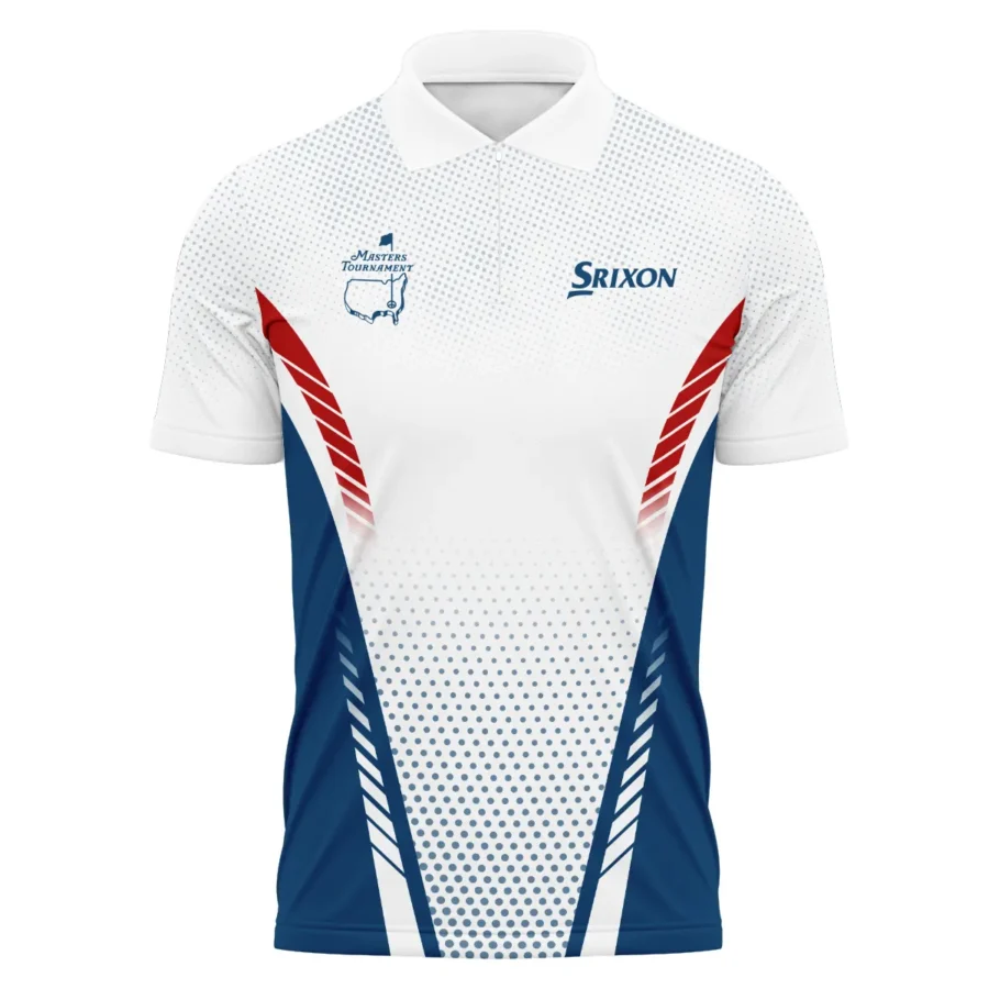 Collab Release Red White Blue Srixon Masters Tournament Zipper Polo Shirt All Over Prints BLMT220724A1SRIZPL