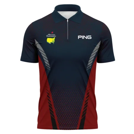 Collab Release Dark Blue Red Ping Masters Tournament Zipper Polo Shirt All Over Prints BLMT220724A2PIZPL