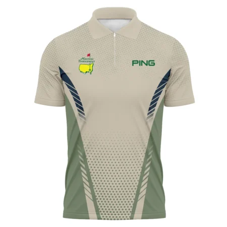 Collab Release Tan Green Ping Masters Tournament Zipper Polo Shirt All Over Prints BLMT220724A3PIZPL