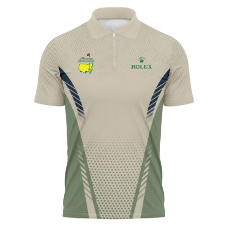 Collab Release Tan Green Rolex Masters Tournament Zipper Polo Shirt All Over Prints BLMT220724A3ROXZPL