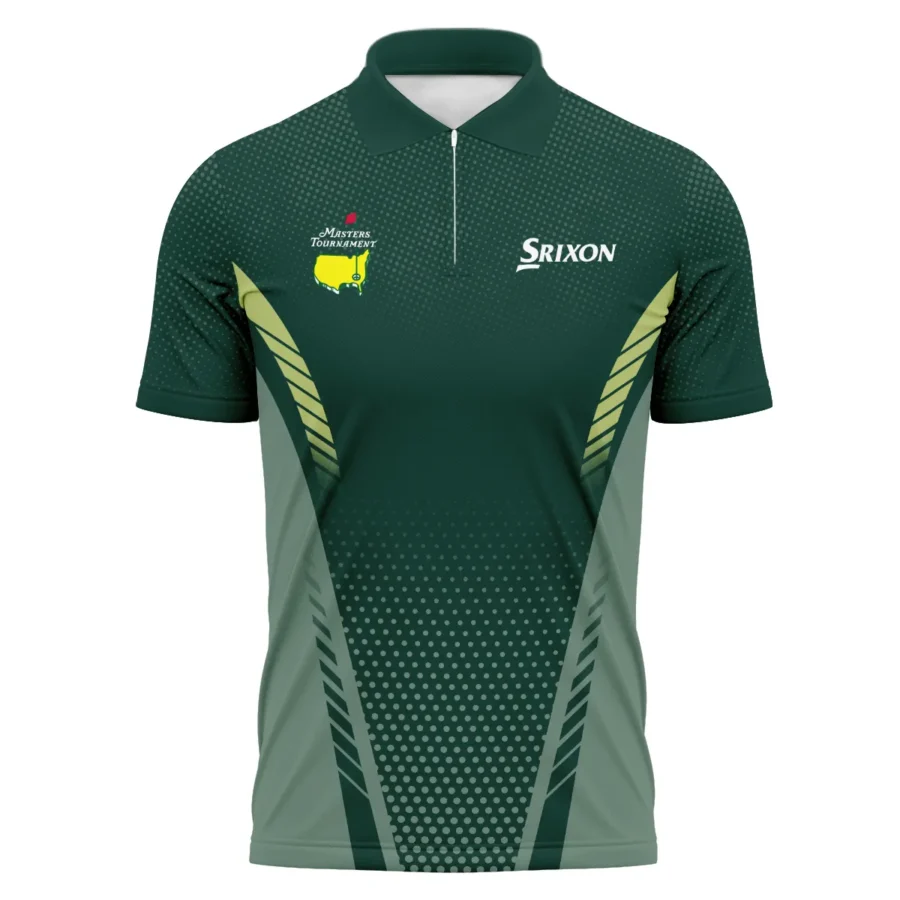 Collab Release Green Mix Srixon Masters Tournament Zipper Polo Shirt All Over Prints BLMT220724A4SRIZPL