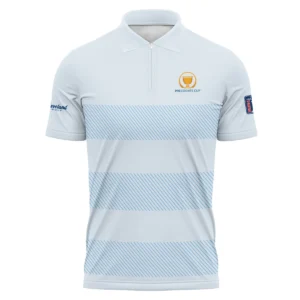 V-neck Polo Shirt Cleveland Golf Presidents Cup Light Blue Background Line Blue HOPDC120724A01CLEZVPL