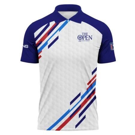 Special Release Ping 152nd Open Championship Blue Red Straight Line White Background Zipper Polo Shirt All Over Prints HOTOP090724A01PIZPL