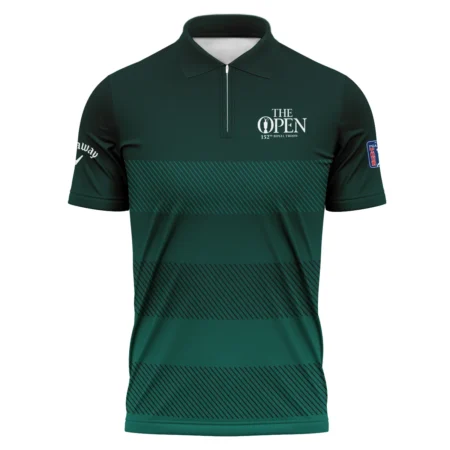 152nd Open Championship Callaway Dark Green Gradient Line Pattern Zipper Polo Shirt All Over Prints HOTOP280624A01CLWZPL