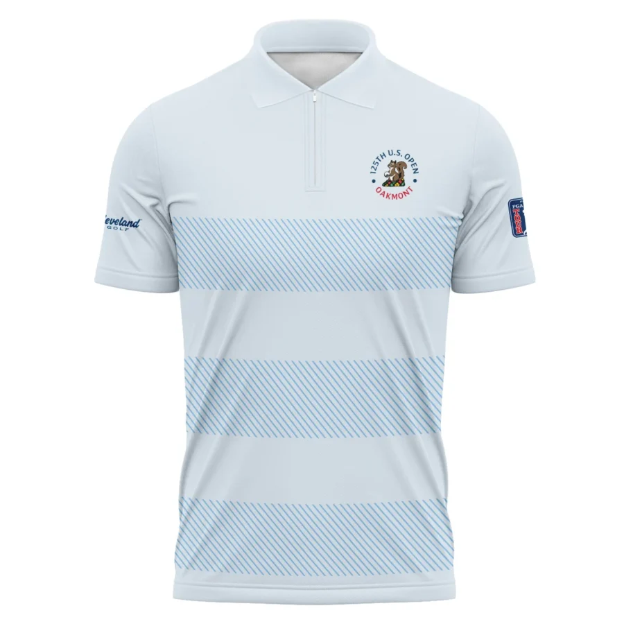 Zipper Polo Shirt Cleveland Golf 125th US Open Championship Light Blue Background Line Blue HOUSG120724A02CLEZPL