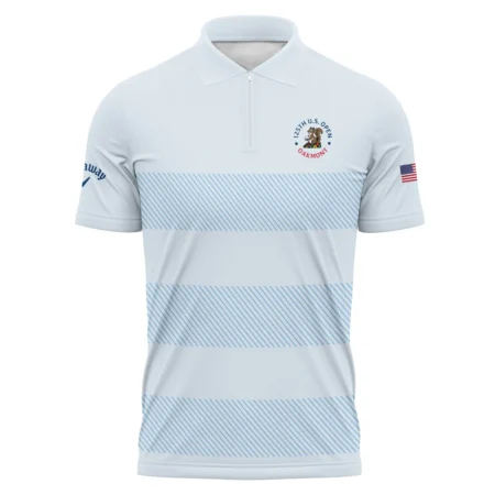 Zipper Polo Shirt Callaway 125th US Open Championship Light Blue Background Line Blue HOUSG120724A02CLWZPL