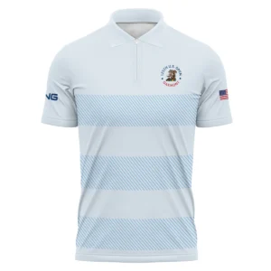 V-neck Polo Shirt Ping 125th US Open Championship Light Blue Background Line Blue HOUSG120724A02PIZVPL