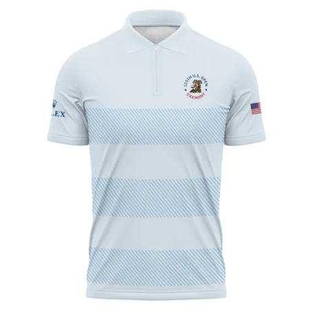 Zipper Polo Shirt Rolex 125th US Open Championship Light Blue Background Line Blue HOUSG120724A02ROXZPL