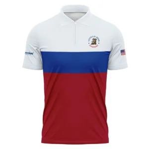 V-neck Polo Shirt Cleveland Golf 125th US Open Oakmont Blue Red Very Pale Blue Pattern HOUSG130724A01CLEZVPL