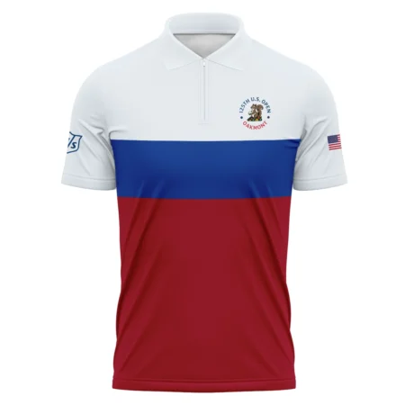 Zipper Polo Shirt Wilson Staff 125th US Open Oakmont Blue Red Very Pale Blue Pattern HOUSG130724A01WSZPL