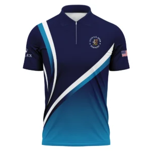 125th US Open Oakmont Polo Shirt Rolex Dark Blue Gradient White Background HOUSG130724A02ROXPL