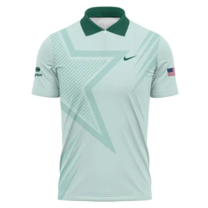 US Open Tennis Nike Green Pastel Background Star Line Pattern Vneck Polo Shirt Style Classic