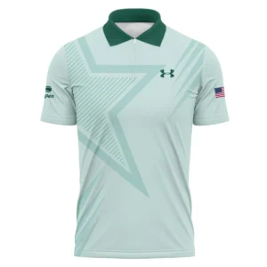 US Open Tennis Under Armour Green Pastel Background Star Line Pattern Polo Shirt Style Classic