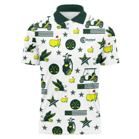 Golf Pattern Green Cleveland Golf Masters Tournament Zipper Polo Shirt All Over Prints QTMT180724A1CLZPL