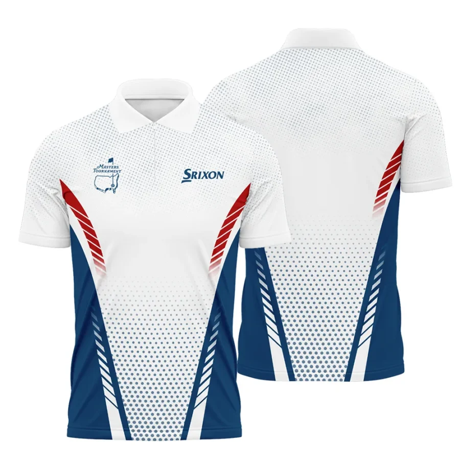 Collab Release Red White Blue Srixon Masters Tournament Zipper Polo Shirt All Over Prints BLMT220724A1SRIZPL