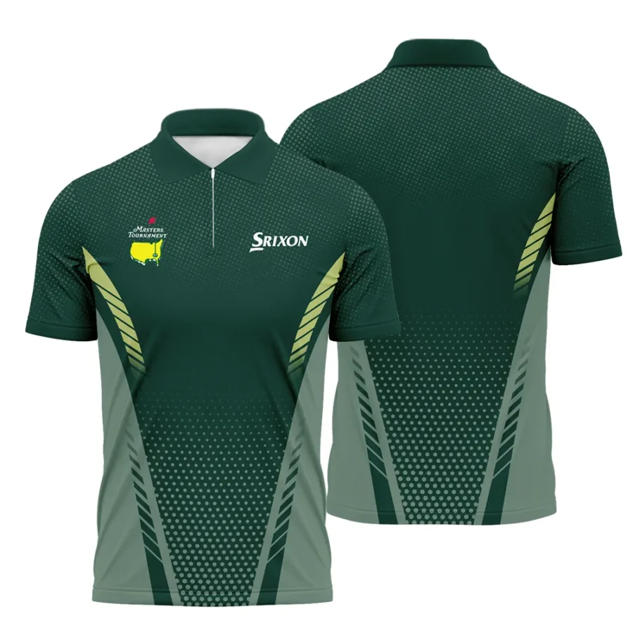 Collab Release Green Mix Srixon Masters Tournament Zipper Polo Shirt All Over Prints BLMT220724A4SRIZPL