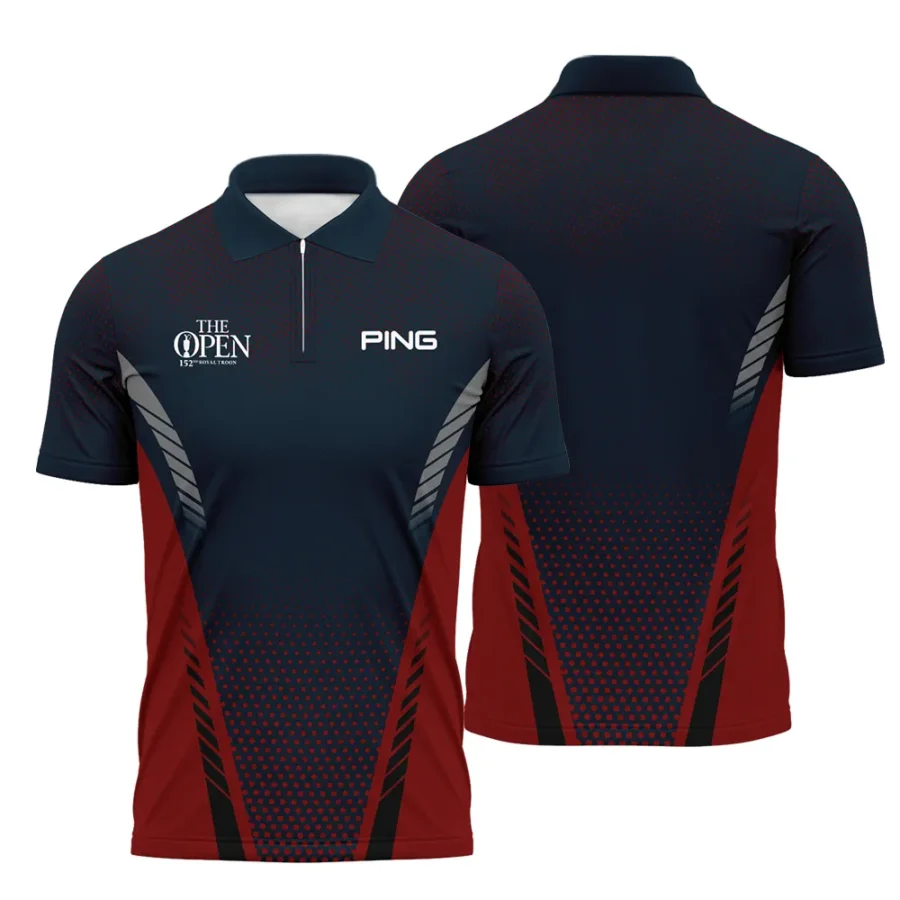 Special Release Dark Blue Red Ping Masters Tournament Zipper Polo Shirt All Over Prints BLTOP090724A2PIZPL