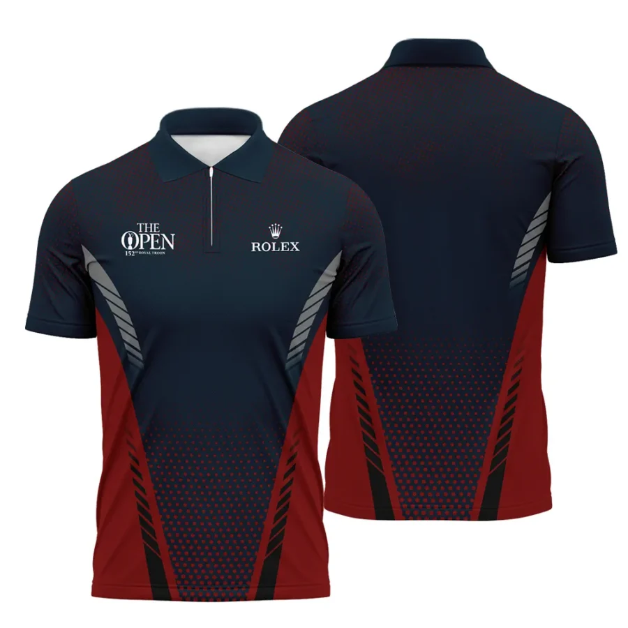 Special Release Dark Blue Red Rolex Masters Tournament Zipper Polo Shirt All Over Prints BLTOP090724A2ROXZPL