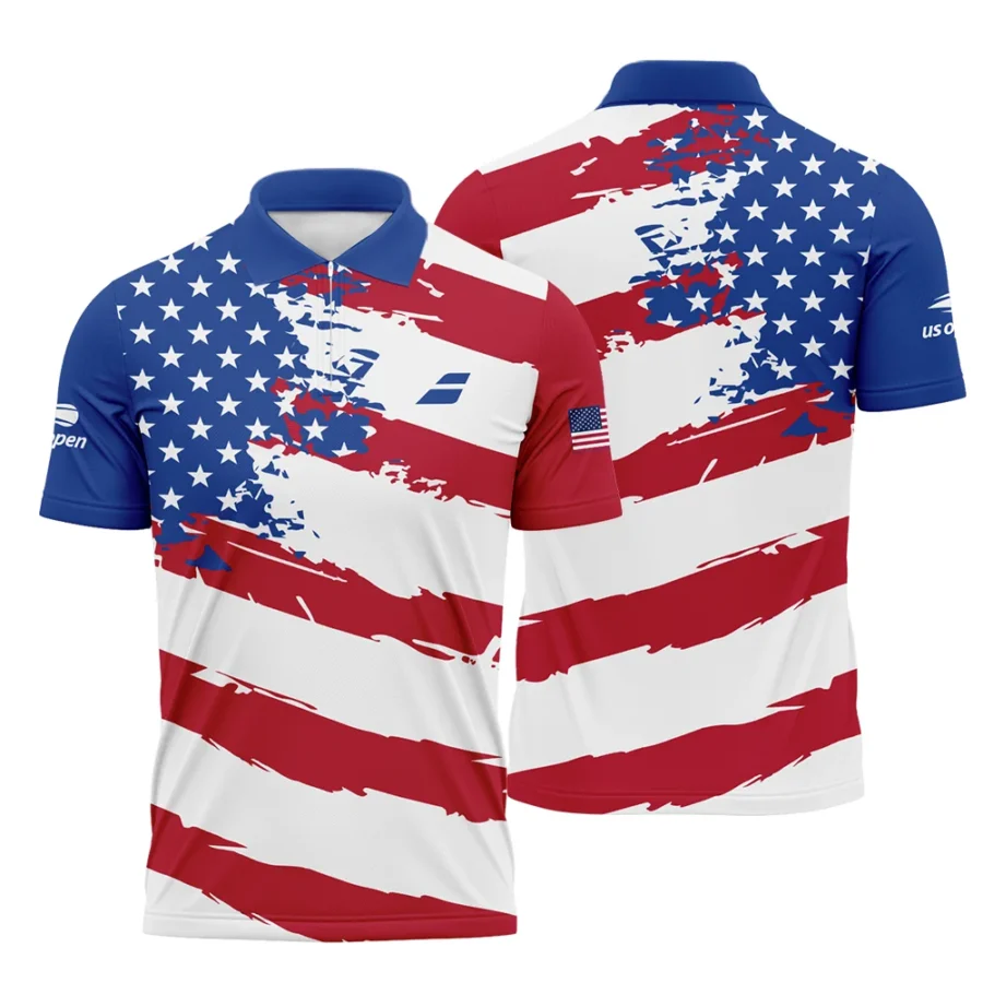 Sport Babolat US Open Tennis Zipper Polo Shirt All Over Prints HOTN060724A1BAZPL