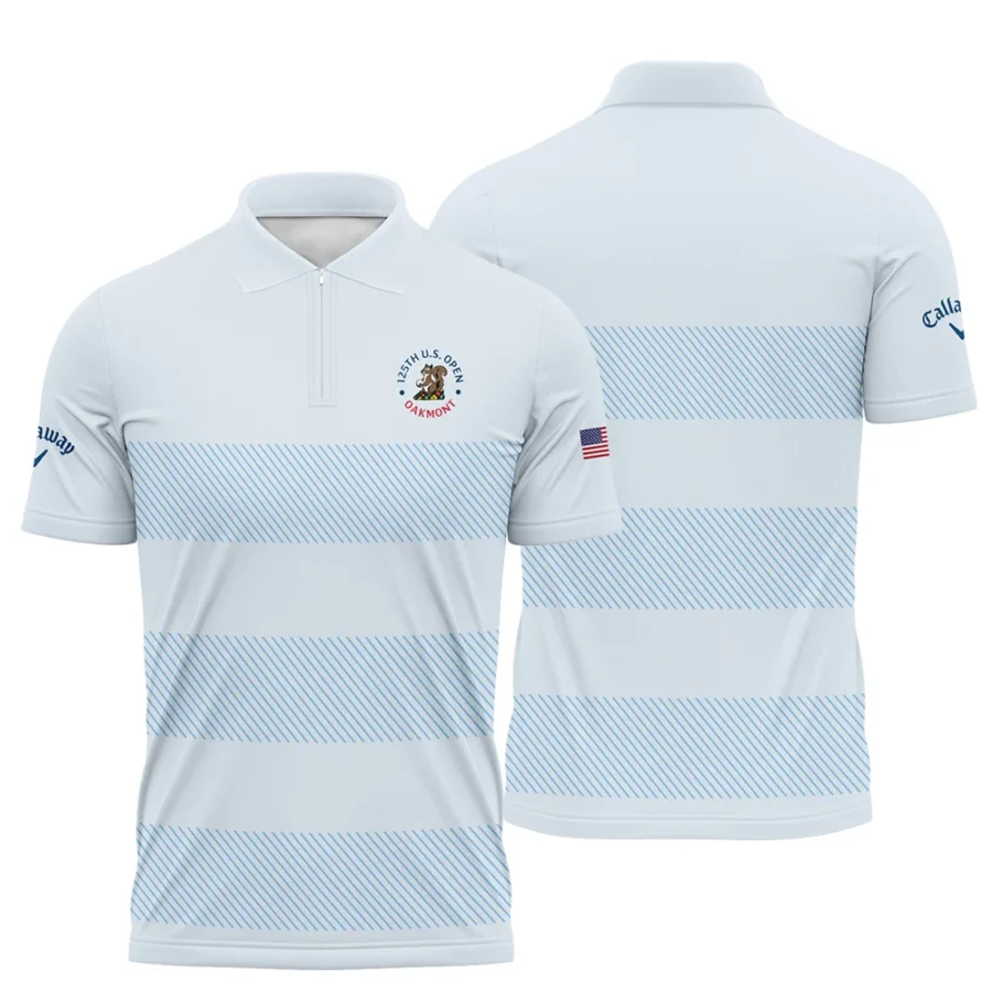 Zipper Polo Shirt Callaway 125th US Open Championship Light Blue Background Line Blue HOUSG120724A02CLWZPL