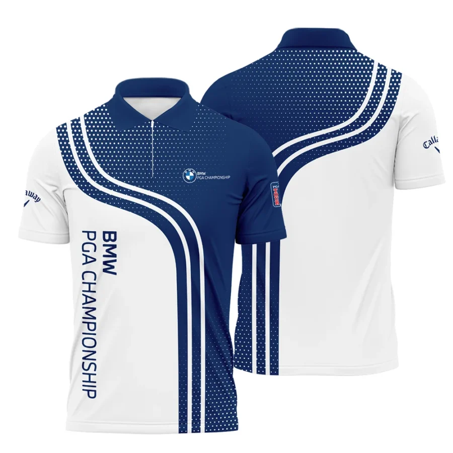 Blue Sport Callaway BMW PGA Championship Zipper Polo Shirt All Over Prints QTBMW250324A01CLWZPL