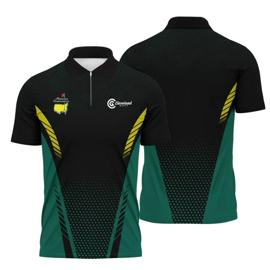 Special Release Green Mix Black Cleveland Golf Masters Tournament Zipper Polo Shirt All Over Prints QTMT130724A1CLZPL