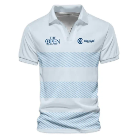 Special Release Cleveland Golf 152nd Open Championship Light Blue Background Line Pattern Vneck Polo Shirt All Over Prints  HOTOP100724A01CLEZVPL